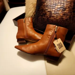 Rag &amp; Co. Obita Buttery Leather Brown Ankle Boots Minimalist Euro | Sz. 39 NWT