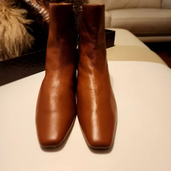 Rag &amp; Co. Obita Buttery Leather Brown Ankle Boots Minimalist Euro | Sz. 39 NWT