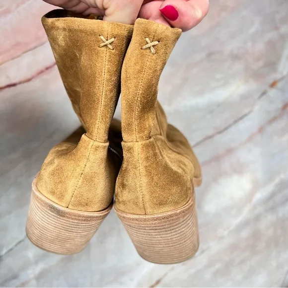 Rag and Bone Zip Up Axel Suede Leather Heeled Boots Booties 37 7
