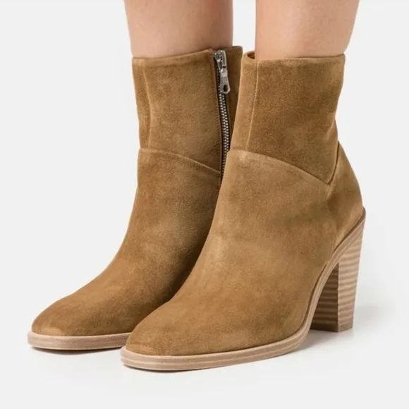 Rag and Bone Zip Up Axel Suede Leather Heeled Boots Booties 37 7