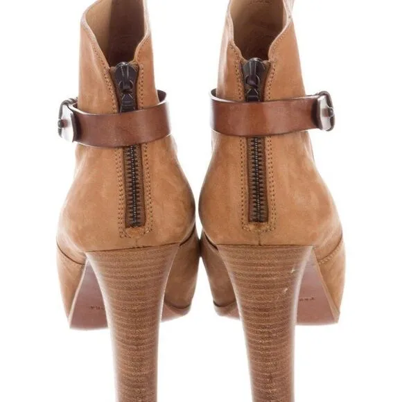 RAG &amp; BONE Suede Round-Toe Fall Boots Zipp…