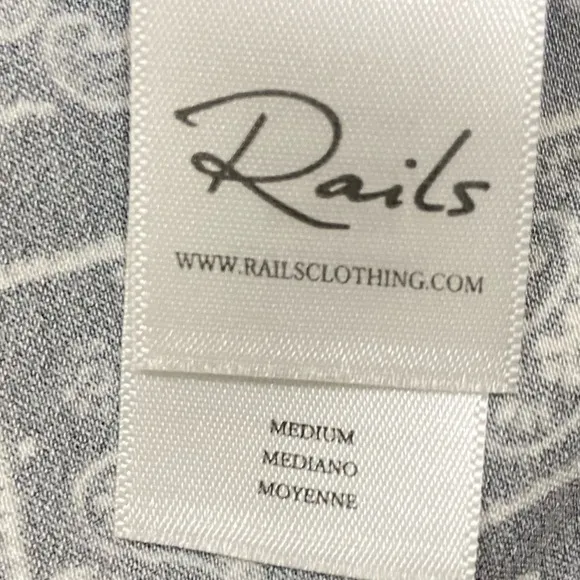 Rails black white bandana print scarf maxi skirt elastic waistband size medium