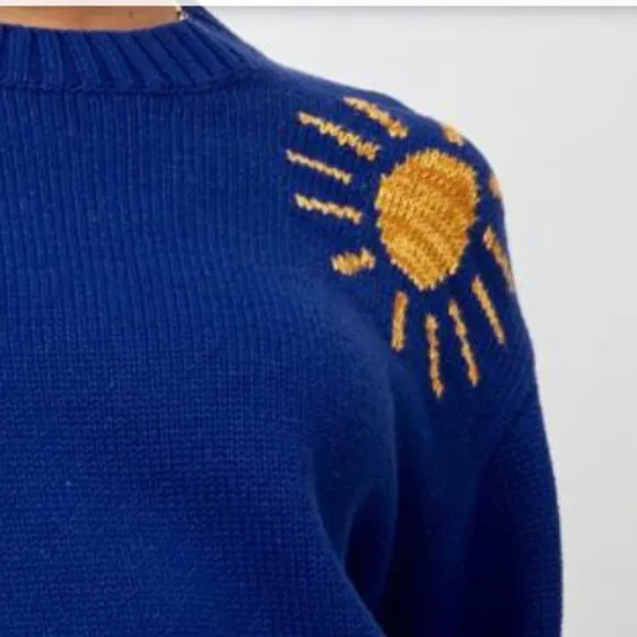 Rails Zoey Sweater Cobalt Blue Gold Galaxy Cotton Cashmere XS