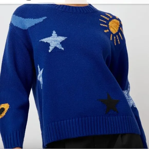 Rails Zoey Sweater Cobalt Blue Gold Galaxy Cotton Cashmere XS