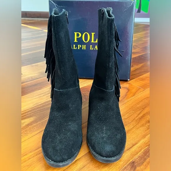Ralph Lauren big girl size 4 suede boots, NEW