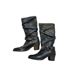 Ralph Lauren Boots Harness Belts Riding Fashion Pull on Brown Women's 10 M