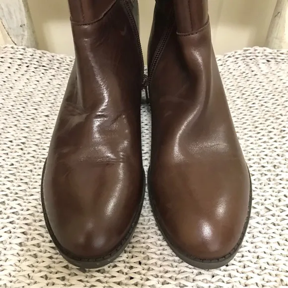 Ralph Lauren Madisen Monogram Leather Riding Boot