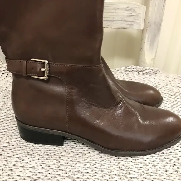 Ralph Lauren Madisen Monogram Leather Riding Boot