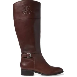 Ralph Lauren Madisen Monogram Leather Riding Boot