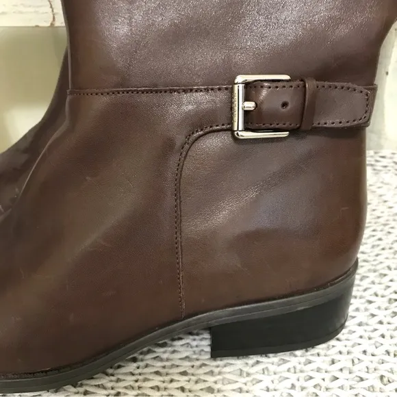 Ralph Lauren Madisen Monogram Leather Riding Boot