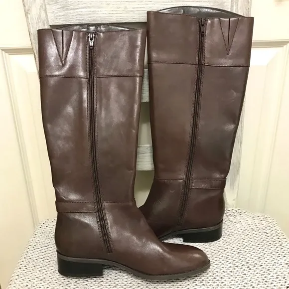 Ralph Lauren Madisen Monogram Leather Riding Boot