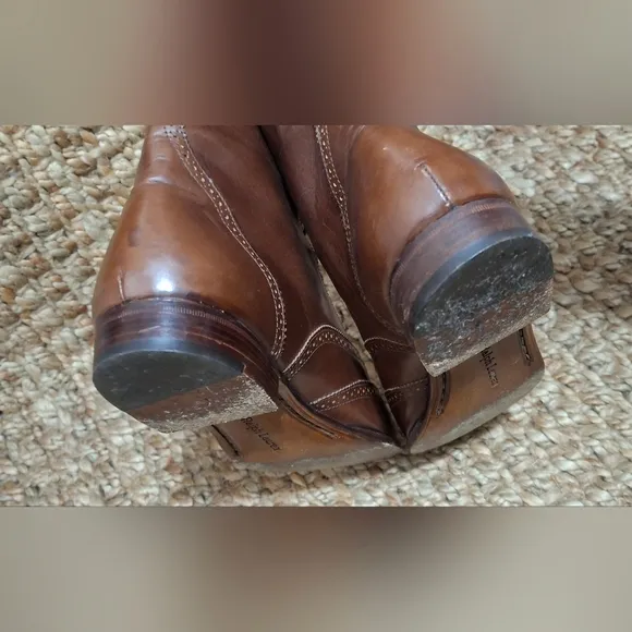 Ralph Lauren  Womens Sz 9 AA Brown Leather Lace-Up Ankle Mid-Calf Boot Italy Boh