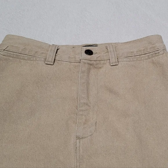 Rare Vintage 70s Ralph Lauren Country Beige Cotton Hourglass Denim Mini Skirt 6