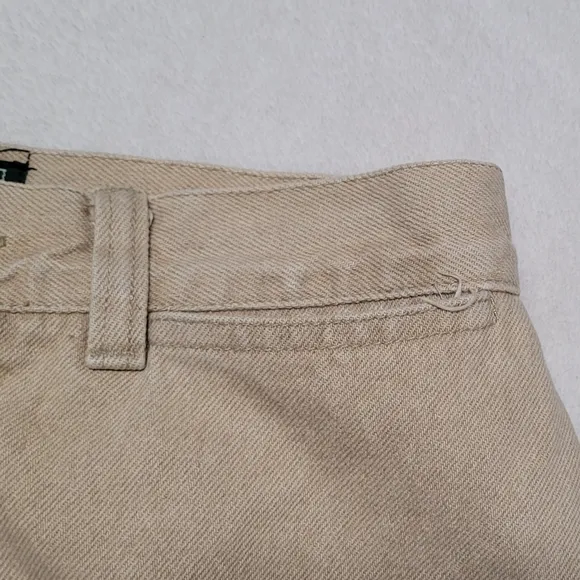 Rare Vintage 70s Ralph Lauren Country Beige Cotton Hourglass Denim Mini Skirt 6