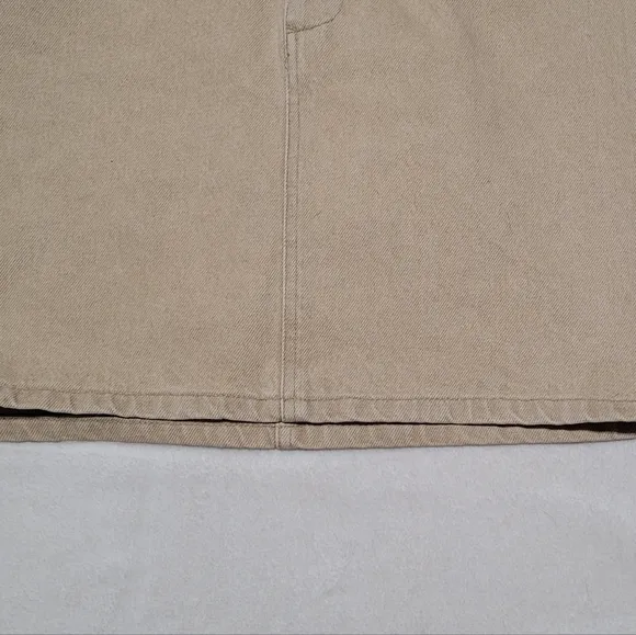 Rare Vintage 70s Ralph Lauren Country Beige Cotton Hourglass Denim Mini Skirt 6