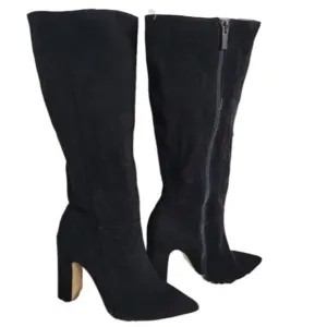 RAYE Women's Revolve Black Tall boots Suede Side zipper trendy &amp; fashion sz 9