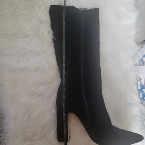 RAYE Women's Revolve Black Tall boots Suede Side zipper trendy &amp; fashion sz 9
