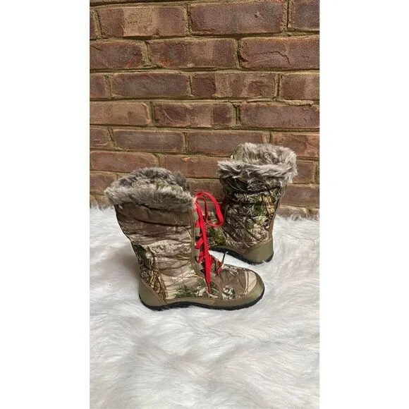 RealTree Max-1 Girl Camo Insulated Winter Boots Size 6 NEW