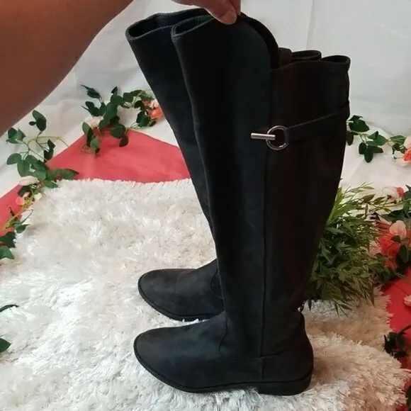 Rebel by Zigi Women's Round Toe‎ Knee High Fashion Dark Grey Size 8.5