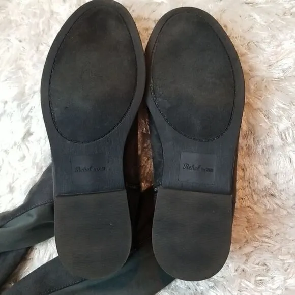 Rebel by Zigi Women's Round Toe‎ Knee High Fashion Dark Grey Size 8.5