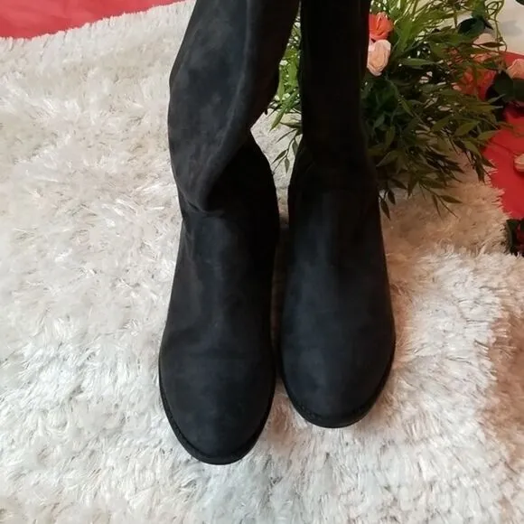 Rebel by Zigi Women's Round Toe‎ Knee High Fashion Dark Grey Size 8.5