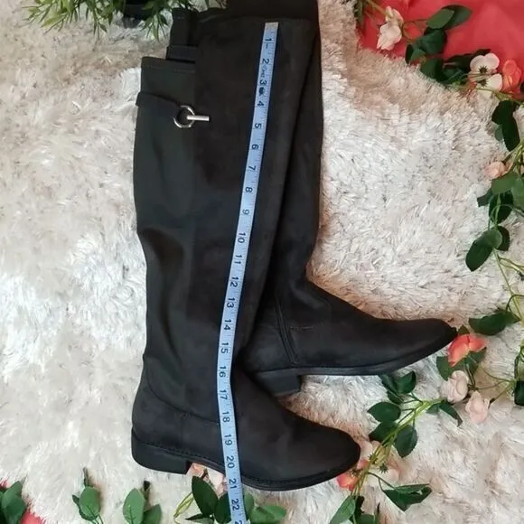 Rebel by Zigi Women's Round Toe‎ Knee High Fashion Dark Grey Size 8.5