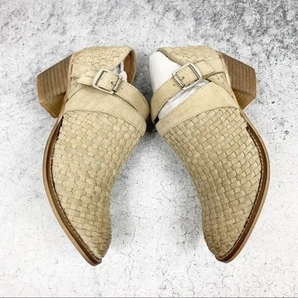 Rebels Gates Woven Ankle Boots Suede Buckle Size 6 NEW