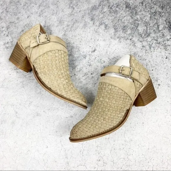 Rebels Gates Woven Ankle Boots Suede Buckle Size 6 NEW