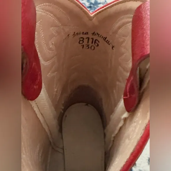 Red leather cowboy boots NWOT