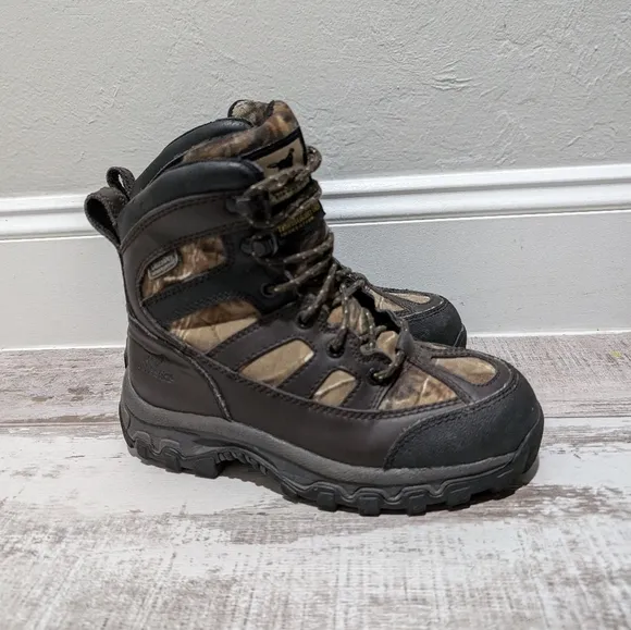 Red Wing Irish Setter Boots Y’S 3 D Width TRAIL‎ PHANTOM Camo Waterproof EUC