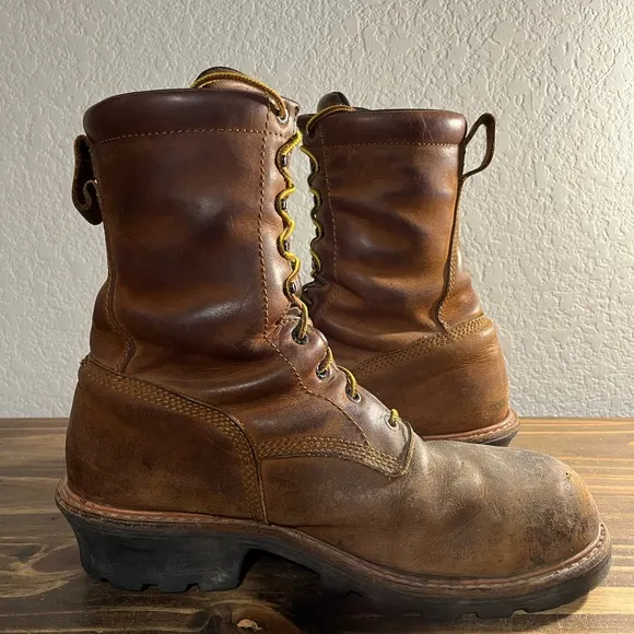 Redwing Mens Logger Max Brown Leather Boots 4420 Steel Toe Sz 11.5D Waterproof
