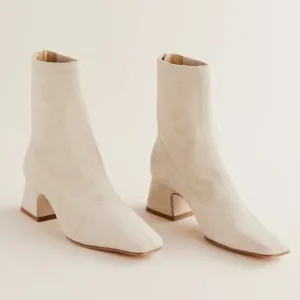 Reformation suede Remington stretch ankle boots in Fawn
