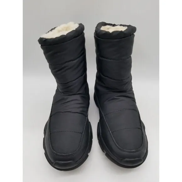 Religious Comfort Women Black Frozen Vanilla Faux Shearling Lined Boots 6