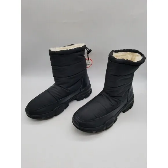 Religious Comfort Women Black Frozen Vanilla Faux Shearling Lined Boots 6