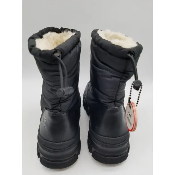 Religious Comfort Women Black Frozen Vanilla Faux Shearling Lined Boots 6