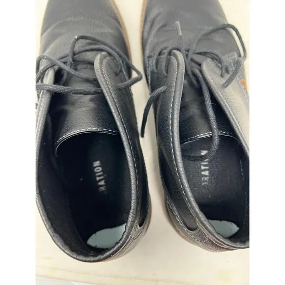 Restoration Gobi II Chukka Boots Black Leather/Canvas Men's 10.5