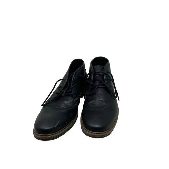 Restoration Gobi II Chukka Boots Black Leather/Canvas Men's 10.5