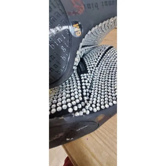 Rhinestone wedge boots