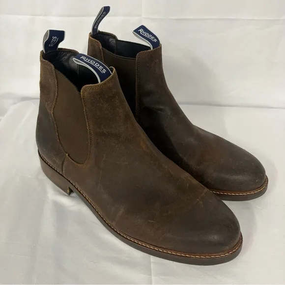 Rhodes Brown Leather Chelsea Barn Field Pull-On Rugged Men’s Boots 13