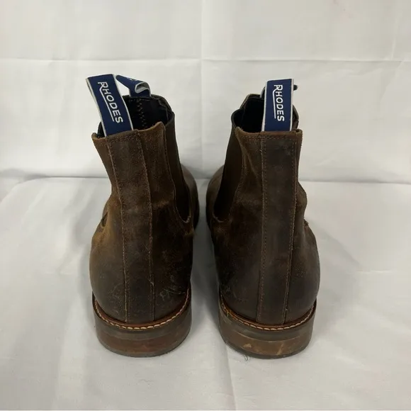 Rhodes Brown Leather Chelsea Barn Field Pull-On Rugged Men’s Boots 13