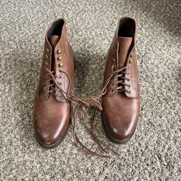 Rhodes Huckberry Dean Boots Brown Leather Men's US Size 12 Chukka NEW READ