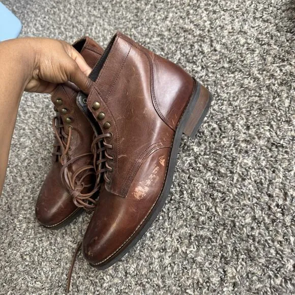 Rhodes Huckberry Dean Boots Brown Leather Men's US Size 12 Chukka NEW READ