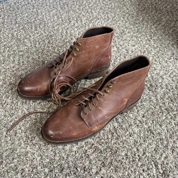 Rhodes Huckberry Dean Boots Brown Leather Men's US Size 12 Chukka NEW READ