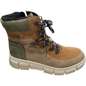 Rieker Boots X3404-90 Warmlined Lace Up Boot Womens 8 Waterproof Chunky Platform