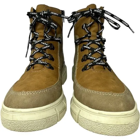 Rieker Boots X3404-90 Warmlined Lace Up Boot Womens 8 Waterproof Chunky Platform