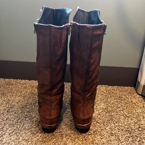 Rieker Brown Riding Boots with Sherpa Lining, Size 6 US or Size 37 EU