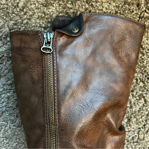 Rieker Brown Riding Boots with Sherpa Lining, Size 6 US or Size 37 EU