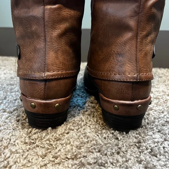 Rieker Brown Riding Boots with Sherpa Lining, Size 6 US or Size 37 EU
