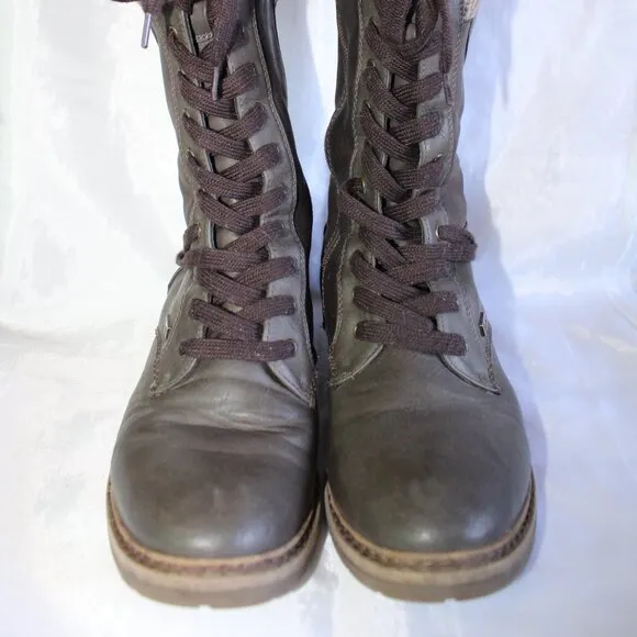 Rieker Women's Size 38(7.5 US) Brown Waterproof Knit Wool Collar Tall Boots