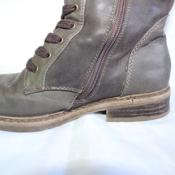 Rieker Women's Size 38(7.5 US) Brown Waterproof Knit Wool Collar Tall Boots